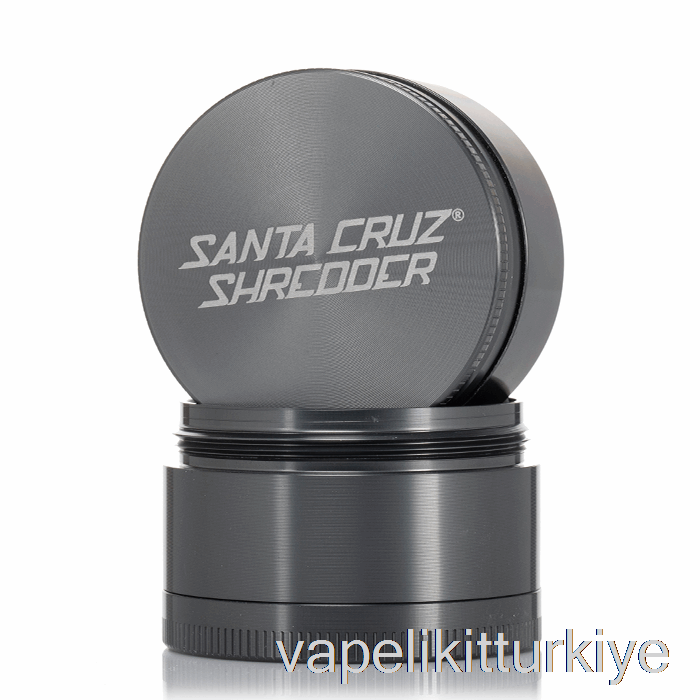 Vape Türkiye Santa Cruz Parçalayıcı 2,2 Inç Orta 4 Parçalı öğütücü Gri (53 Mm)